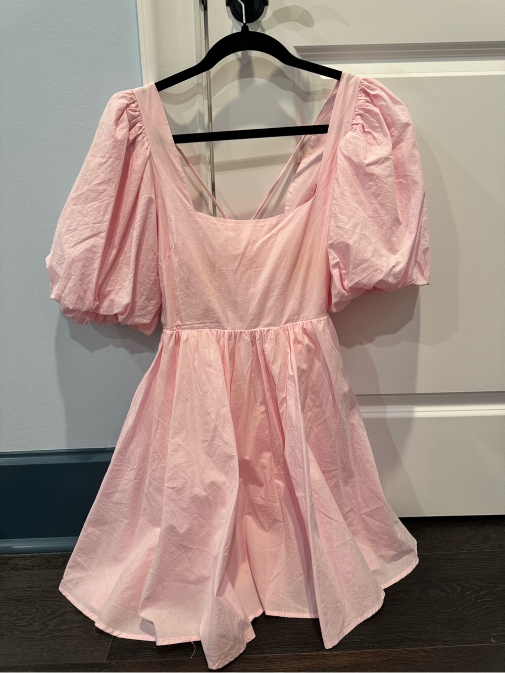 Mable Light Pink Puff Sleeve Mini Dress